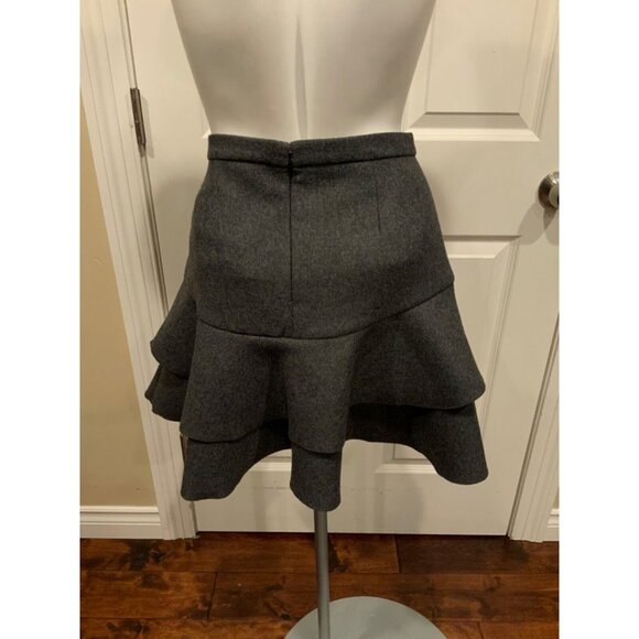 J. Crew Gray Wool Ruffle Mini Skirt, Size 2, NWT! - Picture 5 of 7